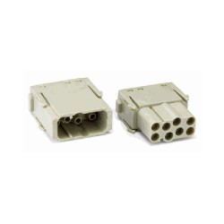 Insert HM modulaire, Raccordement à Sertir, femelle, 8 pin, 16A, Polycarbonate 